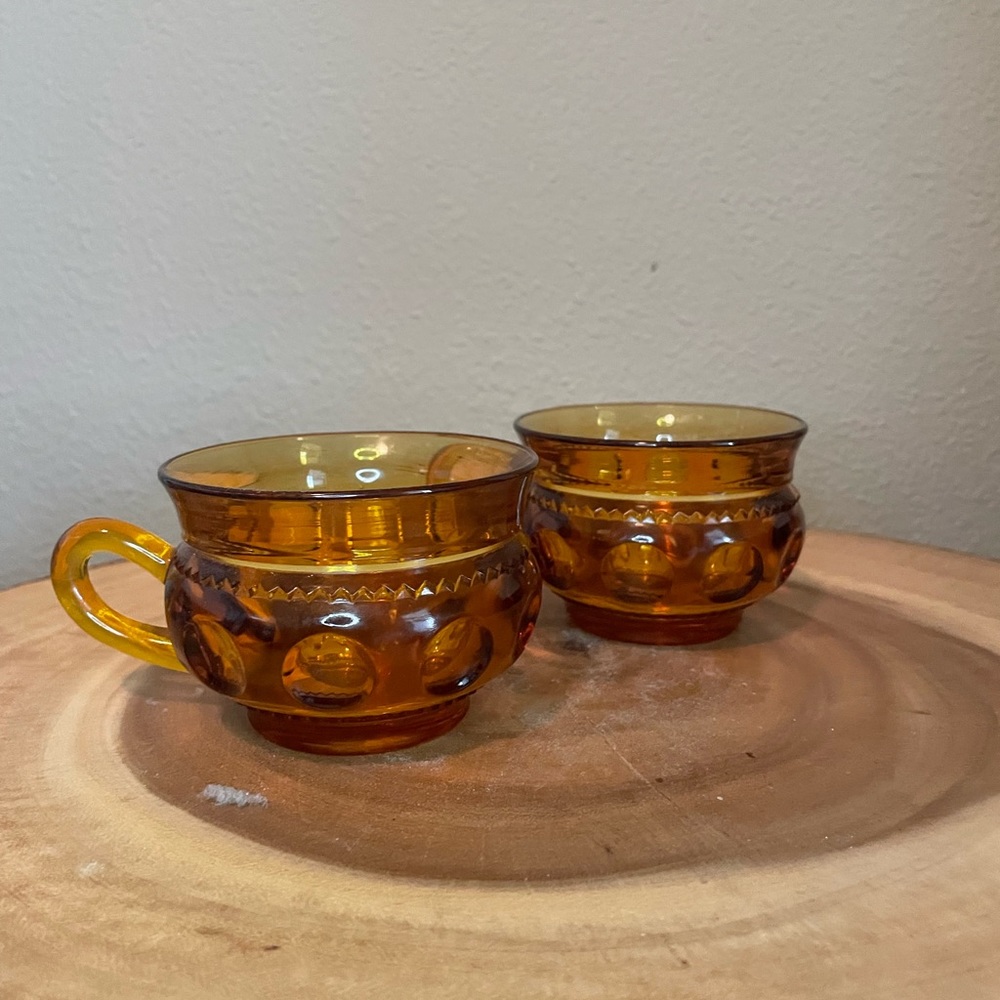 Vintage Indians Glass Coffee/Tea Cup Pair